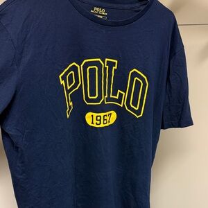 Polo by Ralph Lauren Navy T‑shirt with Bright Yellow Label